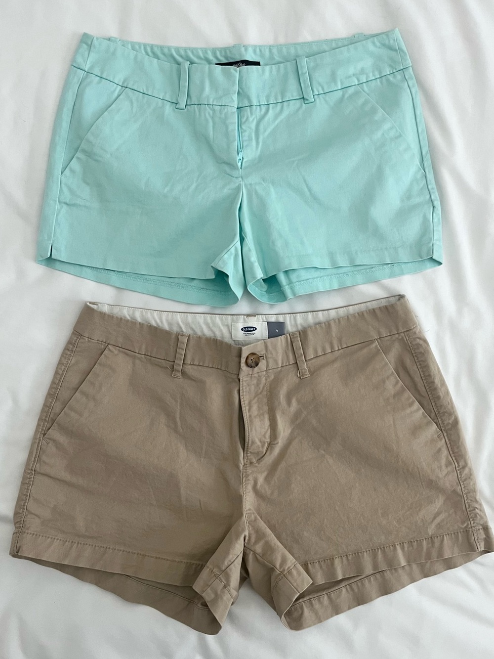 Mossimo and Old Navy Aqua and Tan Women's Shorts Set